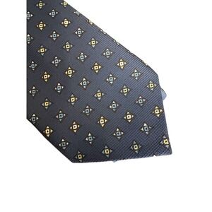 Sears‎ Blue Geometric Slim Tie 55x2.25 Boys Mens Narrow Necktie